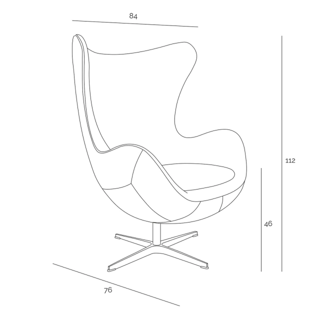 Fotel Jajo aluminium brąz PU